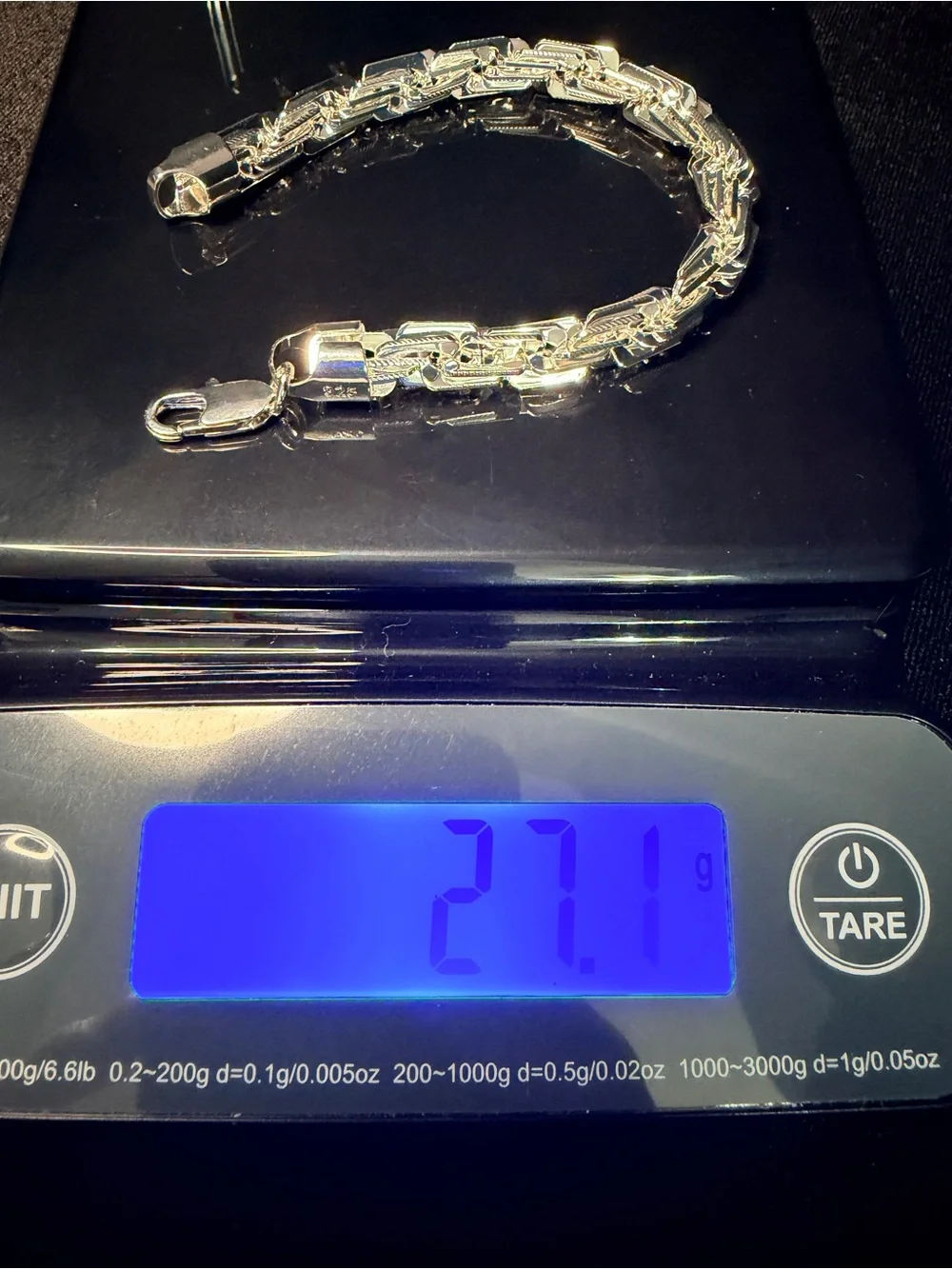 Milano Italy 925 Stamped Silver Filled Diamond Cut 8in 8MM Bracelet. 27.1g